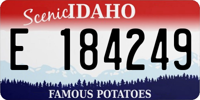 ID license plate E184249