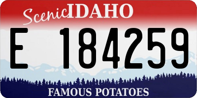 ID license plate E184259