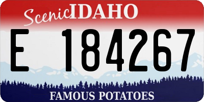 ID license plate E184267