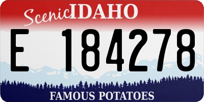 ID license plate E184278