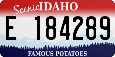 ID license plate E184289