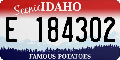 ID license plate E184302