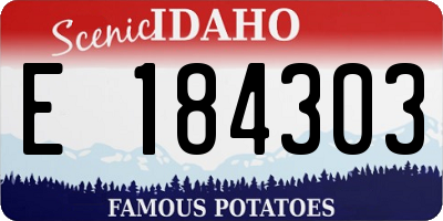 ID license plate E184303