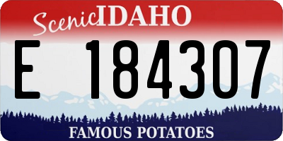 ID license plate E184307