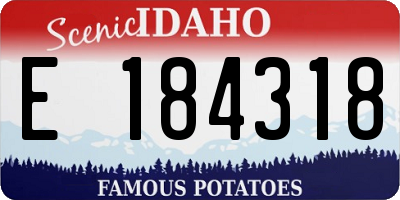 ID license plate E184318