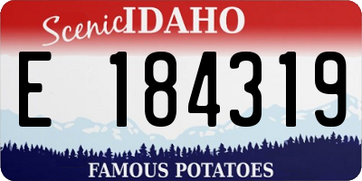 ID license plate E184319