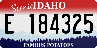 ID license plate E184325