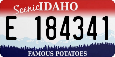 ID license plate E184341