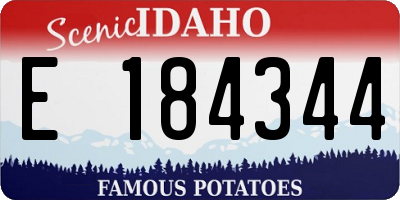 ID license plate E184344