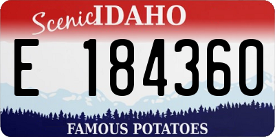 ID license plate E184360