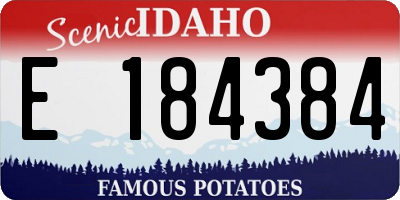 ID license plate E184384