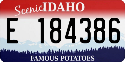 ID license plate E184386