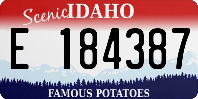 ID license plate E184387