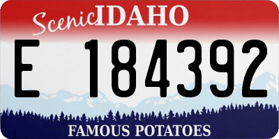 ID license plate E184392