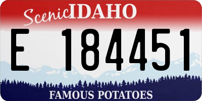 ID license plate E184451