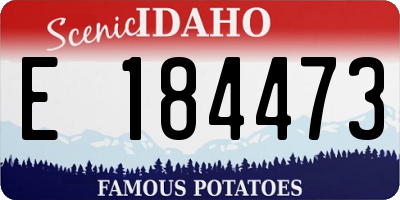 ID license plate E184473