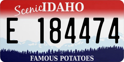 ID license plate E184474