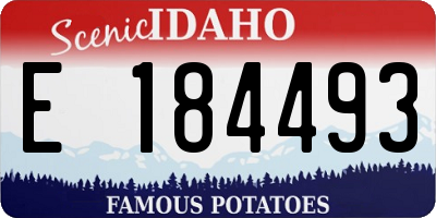 ID license plate E184493