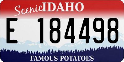 ID license plate E184498