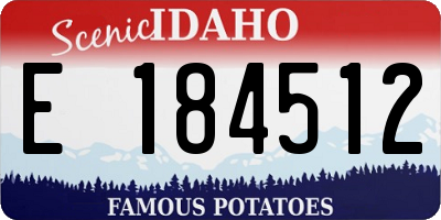 ID license plate E184512