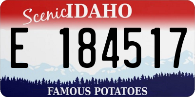 ID license plate E184517