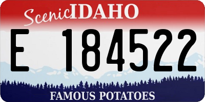 ID license plate E184522