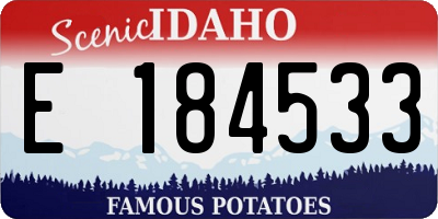 ID license plate E184533