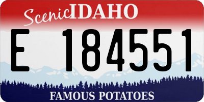 ID license plate E184551