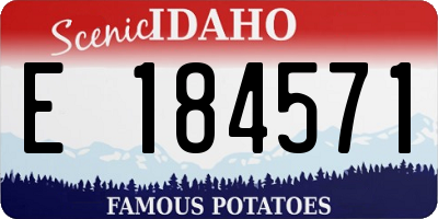 ID license plate E184571