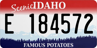 ID license plate E184572