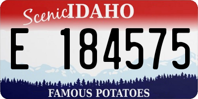 ID license plate E184575