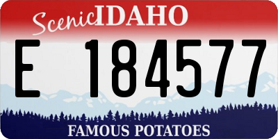 ID license plate E184577