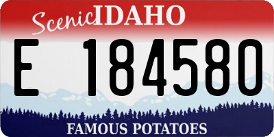 ID license plate E184580