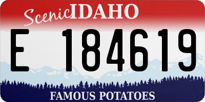 ID license plate E184619