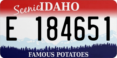 ID license plate E184651