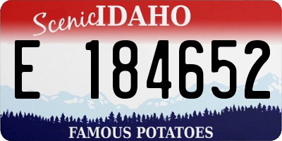 ID license plate E184652