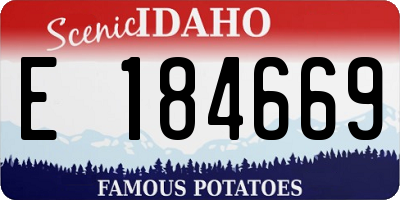 ID license plate E184669