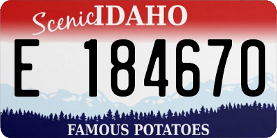 ID license plate E184670
