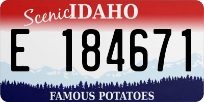 ID license plate E184671