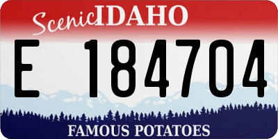 ID license plate E184704