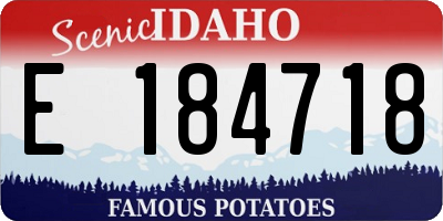 ID license plate E184718