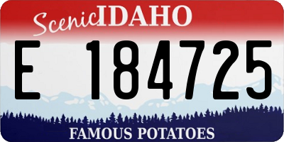 ID license plate E184725