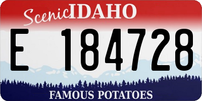 ID license plate E184728