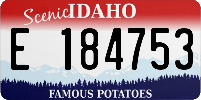 ID license plate E184753