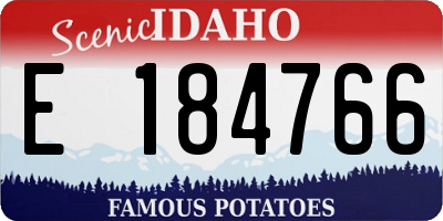ID license plate E184766