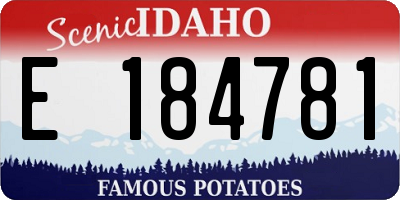 ID license plate E184781