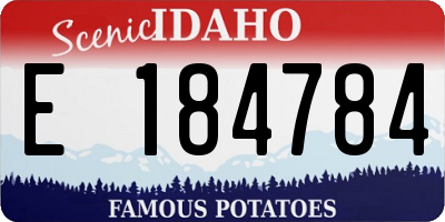 ID license plate E184784