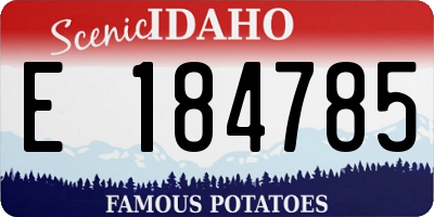 ID license plate E184785