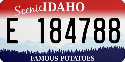 ID license plate E184788