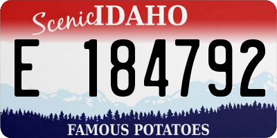 ID license plate E184792